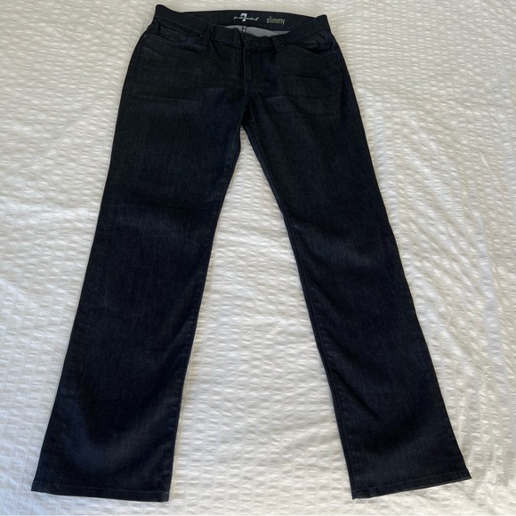 NWOT 7 for All Mankind Slimmy Jeans in Deep Indigo, Size 33 - Picture 2 of 9